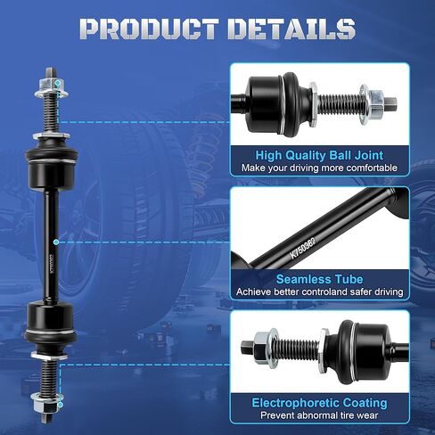 وصلات نهاية قضيب التثبيت الأمامي K750362 متوافقة مع Ford F150 4WD F250 F350 F450 F550 Super Duty 2009 2010 2011 2012 2013 2014 2015 2016 2017 2018 2019 2020، مجموعة من 2 in Kuwait