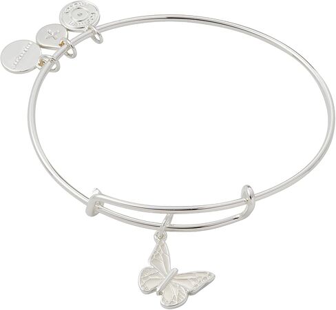 Alex and Ani AA747623SS,Pearlized Butterfly Expandable Bangle Bracelet,Shiny Silver,Silver, Bracelets in Saudi Arabia