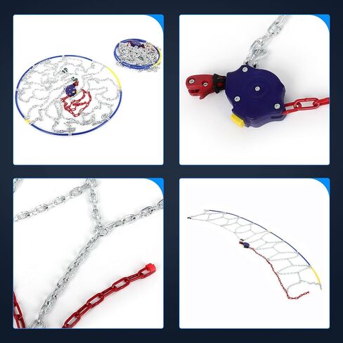 مجموعة ECCPP مكونة من سلسلتين لإطارات الثلج، لعرض الإطار (235 245 255 265 275 مم) 15 بوصة 16 بوصة 17 بوصة 18 بوصة 19 بوصة 20 بوصة سيارات بيك اب سيارات الدفع الرباعي سلسلة جر إطارات الطوارئ العالمية قابلة للتعديل سلسلة ثلج سميكة مضادة للانزلاق in Kuwait