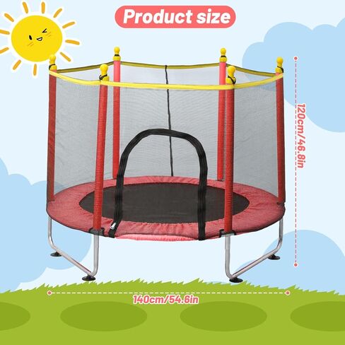 36-Inch Trampoline for Kids Mini Trampoline with Adjustable Handle and Safety Padded Cover Foldable Toddler Trampoline Indoor & Outdoor Rebounder Trampoline for Kids Play and Exercise in Kuwait