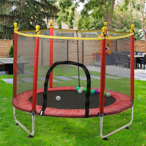36-Inch Trampoline for Kids Mini Trampoline with Adjustable Handle and Safety Padded Cover Foldable Toddler Trampoline Indoor & Outdoor Rebounder Trampoline for Kids Play and Exercise in Kuwait