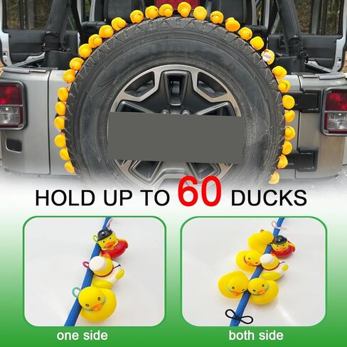 Paracord Ducks Holder Hold up to 60 Rubber Ducks Holder Spare Tire Duck Holders Roll Bar Rubber Ducks Holder Compatible with Jeep Wrangler YJ TJ JK JL JT,Green in Saudi Arabia