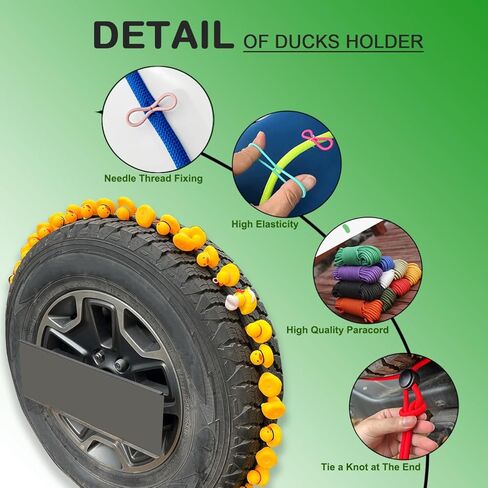 Paracord Ducks Holder Hold up to 60 Rubber Ducks Holder Spare Tire Duck Holders Roll Bar Rubber Ducks Holder Compatible with Jeep Wrangler YJ TJ JK JL JT,Green in Saudi Arabia