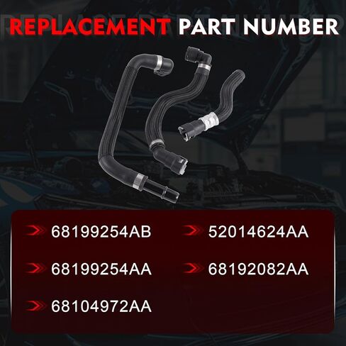 Heater Hose Kit 68199254AB for Jeep Cherokee 2014-2018 for Chrysler 200 2015-2017 Replace 68199254AA,68104972AA 52014624AA,68192082AA in Saudi Arabia
