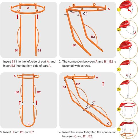 Basketball Return Attachment, Sturdy Metal Basket Ball Return Training Aid, Ideal for Single-Person Outdoor or Indoor Basketball Shooting Training in Kuwait