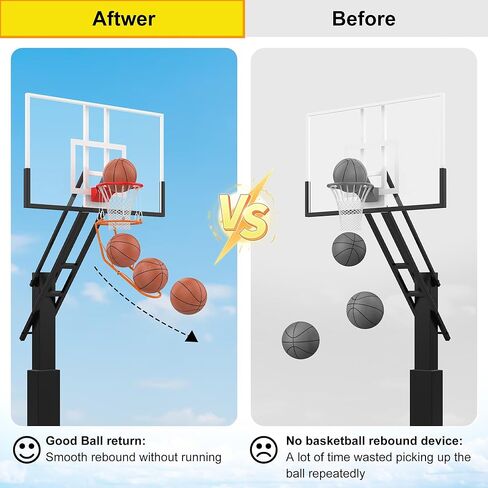 Basketball Return Attachment, Sturdy Metal Basket Ball Return Training Aid, Ideal for Single-Person Outdoor or Indoor Basketball Shooting Training in Kuwait