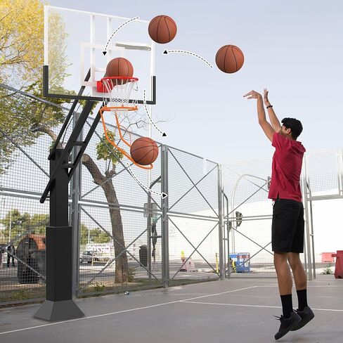 Basketball Return Attachment, Sturdy Metal Basket Ball Return Training Aid, Ideal for Single-Person Outdoor or Indoor Basketball Shooting Training in Kuwait