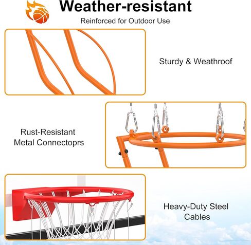 Basketball Return Attachment, Sturdy Metal Basket Ball Return Training Aid, Ideal for Single-Person Outdoor or Indoor Basketball Shooting Training in Kuwait