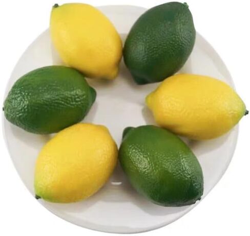10 قطع من فاكهة الليمون الاصطناعية، ليمون مزيف لحفلات الزفاف والتصوير الفوتوغرافي وديكور عيد الشكر (أخضر أصفر) in Kuwait
