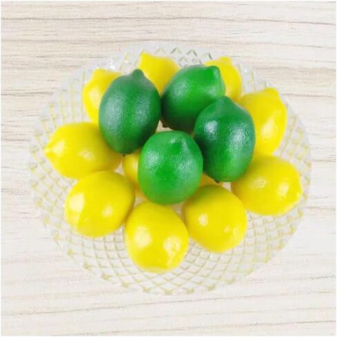 10 قطع من فاكهة الليمون الاصطناعية، ليمون مزيف لحفلات الزفاف والتصوير الفوتوغرافي وديكور عيد الشكر (أخضر أصفر) in Kuwait