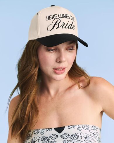 xo, Fetti Here Comes The Bride Trucker Hat | Bachelorette Gift, Ivory and Black, Embroidered, Bach Party, Wedding Day of, Honeymoon, Bridal Shower Gift in Saudi Arabia