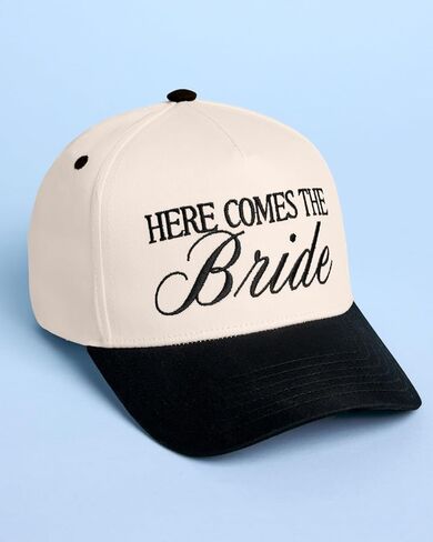 xo, Fetti Here Comes The Bride Trucker Hat | Bachelorette Gift, Ivory and Black, Embroidered, Bach Party, Wedding Day of, Honeymoon, Bridal Shower Gift in Saudi Arabia
