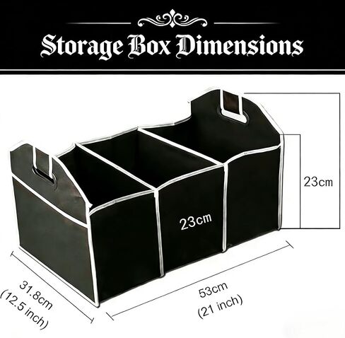 Multi-Functional Adjustable Double-Ended Wrench Car Trunk Folding Storage Organizer with 3 Compartments, Large Capacity Car Storage Boxes, Portable Waterproof Bags for Cargo Trunks, Universal SUV, Tru in Saudi Arabia