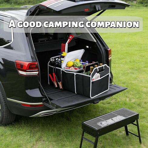 Multi-Functional Adjustable Double-Ended Wrench Car Trunk Folding Storage Organizer with 3 Compartments, Large Capacity Car Storage Boxes, Portable Waterproof Bags for Cargo Trunks, Universal SUV, Tru in Saudi Arabia