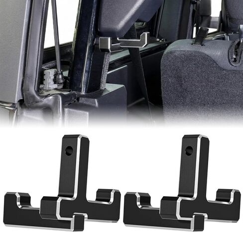 Outus 4 Pcs Aluminum Trunk Grocery Bag Hooks T & J Shaped Trunk Grocery Organizer Compatible with Bronco Accessories 2025 2024 2023 2022 2021 4-door Black Interior Organizer in Saudi Arabia