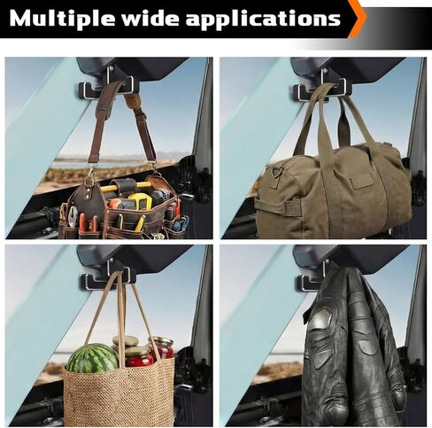 Outus 4 Pcs Aluminum Trunk Grocery Bag Hooks T & J Shaped Trunk Grocery Organizer Compatible with Bronco Accessories 2025 2024 2023 2022 2021 4-door Black Interior Organizer in Saudi Arabia