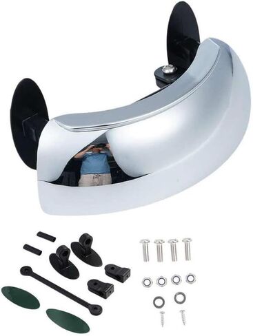 180 Degree No Blind Spot Mirror Motorcycle Windshield Wide Angle Rearview Mirror Clear Parabolic HD Convex Mirror Motorbike Part Tools Compatible With in Kuwait