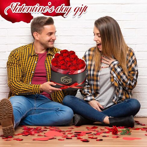 16 زهرة محفوظة في صندوق على شكل قلب مع ورود خالدة، هدايا عيد الحب للنساء، هدايا رومانسية لعيد الحب، عيد الأم، الذكرى السنوية لعيد ميلادها in Saudi Arabia