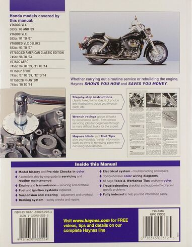 هوندا شادو VT600 وVT750، 600cc و750cc من 1988 حتى 2000 (دليل ورشة عمل المالكين) in Kuwait