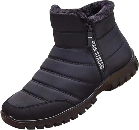Winter Shoes Men Snow Boots Men's Waterproof Winter Boots Zipper Wide Toe Box Barefoot boot Fur Lined Minimalist Zero Drop Sole in Saudi Arabia