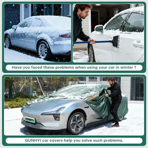 Car Cover Waterproof All Weather, 16-Layer Heavy Duty Full Exterior Cover with Vents, Spare Windproof Straps & Towel, Winter Snow/Ice/Rain Protection, Fit Sedan BMW 3 Series, Ford Fusion. in Saudi Arabia