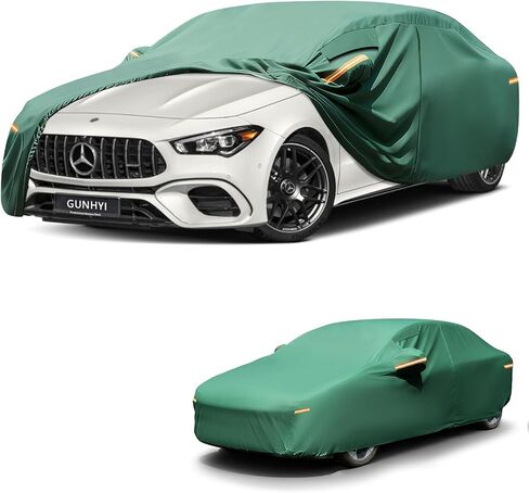 Car Cover Waterproof All Weather, 16-Layer Heavy Duty Full Exterior Cover with Vents, Spare Windproof Straps & Towel, Winter Snow/Ice/Rain Protection, Fit Sedan BMW 3 Series, Ford Fusion. in Saudi Arabia
