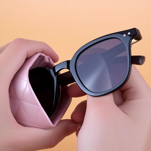 3 Pcs Soft Sunglasses Case Soft Eyeglass Cases for Women, Portable Leather Glasses Bags Squeeze Protective Pouches, Sunglass Pouch for Travel Daily Eyeglasses Sunglasses Organizer, Pink White Black in Saudi Arabia