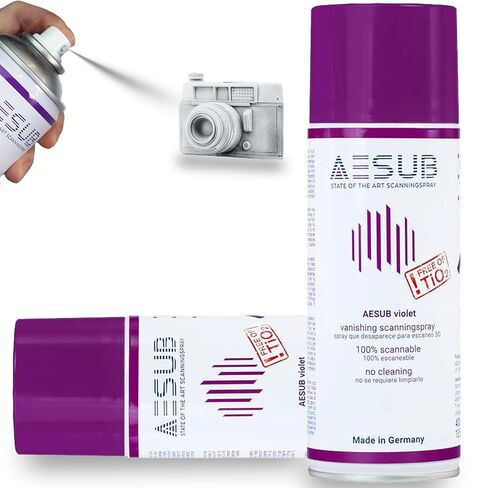3D Scanning Spray for 3D Scanner - No Cleaning Needed, Ideal for Transparent Reflective Textured Surfaces, Longer-Lasting than Blue Spray, Improves Scan Accuracy Efficiency, 400ml(13.53 fl oz), Violet in Kuwait