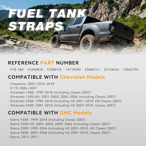 578-183 Fuel Gas Tank Strap Compatible with 1999-2019 Chevy GMC Truck Silverado 1500 2500 3500, Sierra 1500 2500 3500, # 15206818, 15288145 in Kuwait