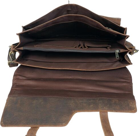 17 بوصة أعلى الحبوب براون الجلود كمبيوتر محمول حقيبة ساعي مكتب حقيبة حقيبة سفر Crossbody للرجال والنساء حقيبة حقيبة الكمبيوتر in Saudi Arabia