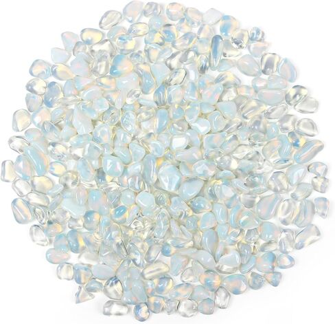 1.1lb Natural Crushed Opal Crystal Tumbled Chips-Opal Healing Crystals Chips Bulk, Crushed Crystal Gemstones for Crafts, Beautiful Package for Gift (Opal) in Kuwait