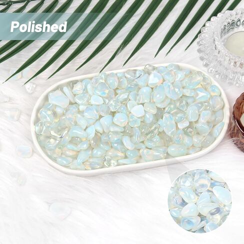 1.1lb Natural Crushed Opal Crystal Tumbled Chips-Opal Healing Crystals Chips Bulk, Crushed Crystal Gemstones for Crafts, Beautiful Package for Gift (Opal) in Kuwait