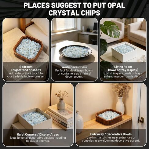 1.1lb Natural Crushed Opal Crystal Tumbled Chips-Opal Healing Crystals Chips Bulk, Crushed Crystal Gemstones for Crafts, Beautiful Package for Gift (Opal) in Kuwait