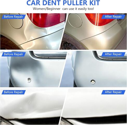 مجموعة أدوات سحب دنت السيارة، 52 قطعة أداة إزالة دنت السيارة، أداة سحب جسر قابلة للتعديل ورافع ذهبي، طقم إصلاح دنت مناسب لأضرار البرد الكبيرة والصغيرة in Kuwait