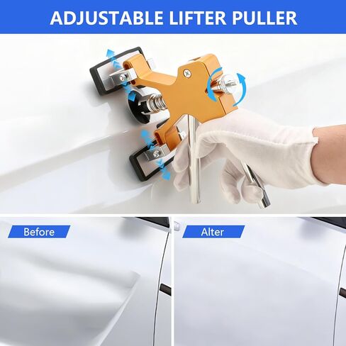 مجموعة أدوات سحب دنت السيارة، 52 قطعة أداة إزالة دنت السيارة، أداة سحب جسر قابلة للتعديل ورافع ذهبي، طقم إصلاح دنت مناسب لأضرار البرد الكبيرة والصغيرة in Kuwait