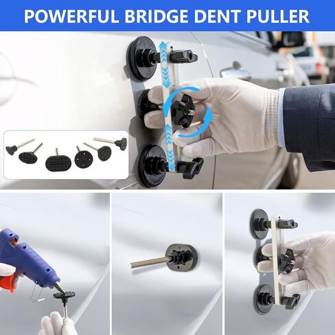 مجموعة أدوات سحب دنت السيارة، 52 قطعة أداة إزالة دنت السيارة، أداة سحب جسر قابلة للتعديل ورافع ذهبي، طقم إصلاح دنت مناسب لأضرار البرد الكبيرة والصغيرة in Kuwait