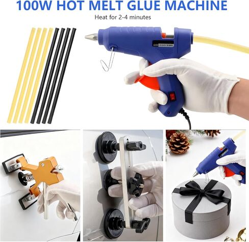 مجموعة أدوات سحب دنت السيارة، 52 قطعة أداة إزالة دنت السيارة، أداة سحب جسر قابلة للتعديل ورافع ذهبي، طقم إصلاح دنت مناسب لأضرار البرد الكبيرة والصغيرة in Kuwait