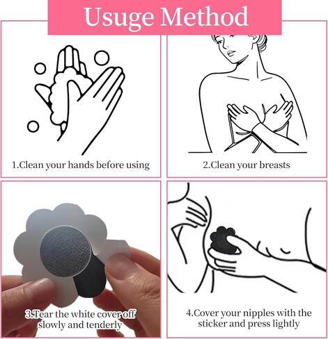 50 قطعة من فطائر اللحم السوداء، أغطية حلمات للنساء للاستعمال مرة واحدة، ملصقات أغطية صدر غير مرئية من القماش غير المنسوج ذاتية اللصق in Kuwait