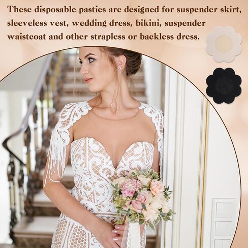 80 Pcs Nipple Stickers for Women, Black Nipple Covers & Nude, Disposable Nipples Covers for Women, 2.36in/6cm Non-Woven Fabric Pasties, Invisible & Self-Adhesive in Kuwait