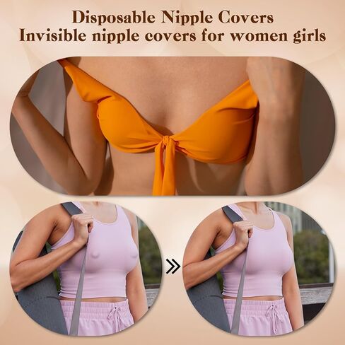 80 Pcs Nipple Stickers for Women, Black Nipple Covers & Nude, Disposable Nipples Covers for Women, 2.36in/6cm Non-Woven Fabric Pasties, Invisible & Self-Adhesive in Kuwait