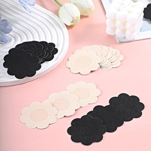 80 Pcs Nipple Stickers for Women, Black Nipple Covers & Nude, Disposable Nipples Covers for Women, 2.36in/6cm Non-Woven Fabric Pasties, Invisible & Self-Adhesive in Kuwait