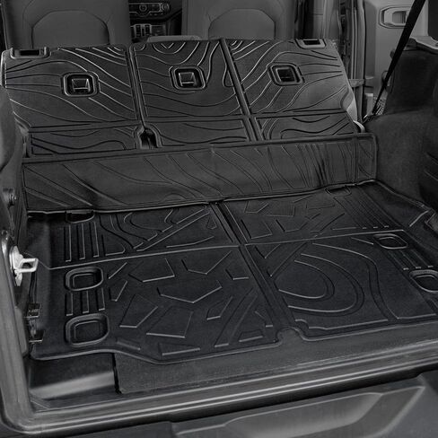 Cargo Mat for 2021-2025 2026 Jeep Wrangler JL 4XE (4-Door Unlimitied), Full Coverage All Weather TPE Protector Cargo Mat with Backrest Mat Trunk Mat Cargo Liner for Jeep Wrangler 4XE Accessories in Kuwait