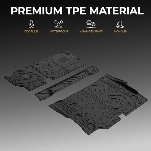 Cargo Mat for 2021-2025 2026 Jeep Wrangler JL 4XE (4-Door Unlimitied), Full Coverage All Weather TPE Protector Cargo Mat with Backrest Mat Trunk Mat Cargo Liner for Jeep Wrangler 4XE Accessories in Kuwait