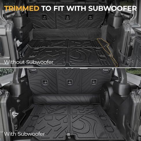 Cargo Mat for 2021-2025 2026 Jeep Wrangler JL 4XE (4-Door Unlimitied), Full Coverage All Weather TPE Protector Cargo Mat with Backrest Mat Trunk Mat Cargo Liner for Jeep Wrangler 4XE Accessories in Kuwait