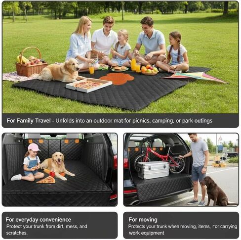بطانة شحن مقسمة لسيارات الدفع الرباعي - للكلاب والحيوانات الأليفة، شديدة التحمل، بساط صندوق السيارة وغطاء الحمولة مقاوم للماء بنسبة 100% - يناسب المقعد المقسم بنسبة 60/40 ومسند الذراع - يمكن غسله في الغسالة، وغير قابل للانزلاق، ومتين in Kuwait