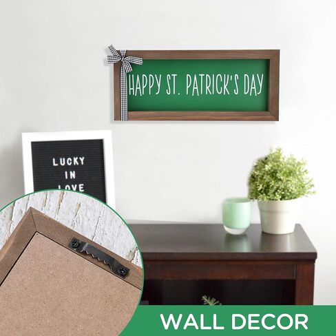ديكورات عيد القديس باتريك - لافتة سطح الطاولة للقديس باتريك السعيد - علامة مزرعة خشبية لعيد القديس باتريك للمنزل ورف الموقد وطاولة ديكور النافذة in Kuwait