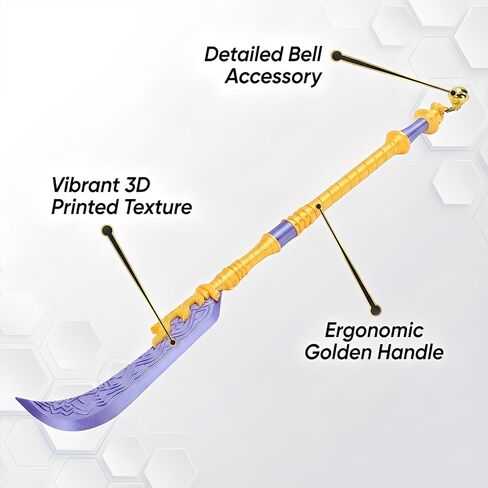 Vikye Cosplay Kpop Sword، 25in Anime Sword Replica Fantasy زي مع جرس وحبل لاتفاقيات الرسوم المتحركة والتقاط الصور in Kuwait