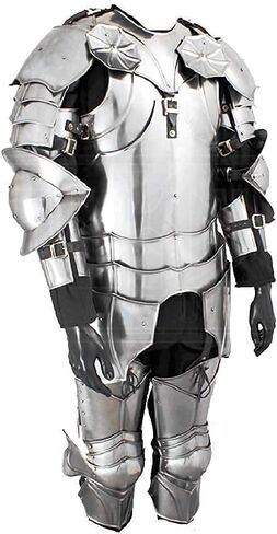 NauticalMart Medieval Knight Armor | Wearable Crusader Suit of Armor | 18 Gauge Steel | Full Suit of Armour with Crusader Helmet | For Reenactments & Role-Playing in Saudi Arabia