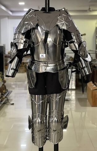 NauticalMart Medieval Knight Armor | Wearable Crusader Suit of Armor | 18 Gauge Steel | Full Suit of Armour with Crusader Helmet | For Reenactments & Role-Playing in Saudi Arabia