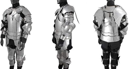 NauticalMart Medieval Knight Armor | Wearable Crusader Suit of Armor | 18 Gauge Steel | Full Suit of Armour with Crusader Helmet | For Reenactments & Role-Playing in Saudi Arabia